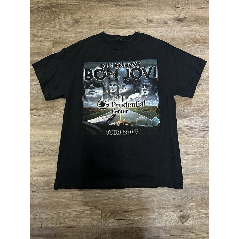 Bon Jovi Lost Highway Prudential Center‎ 2007 Concert Tour Tshirt Mens Size L